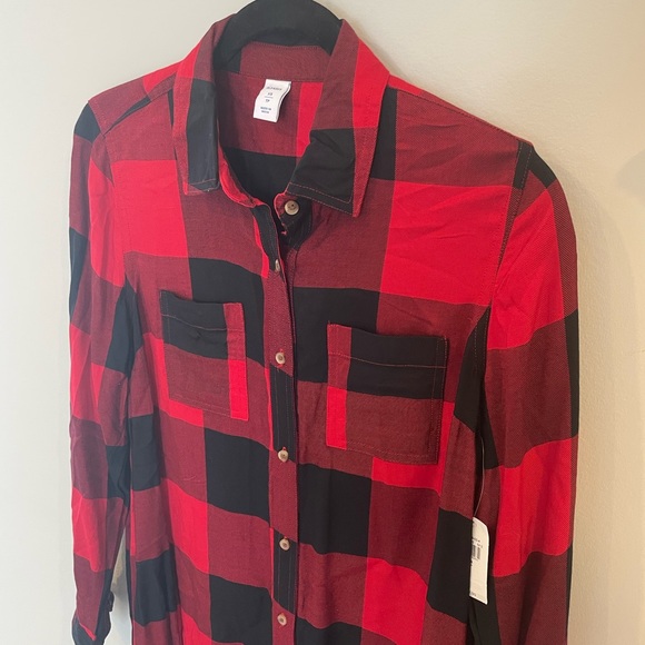 NWT Old Navy Plaid Swing Shirt Dress - Picture 7 of 8
